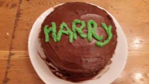 Harry's cake-finished. 