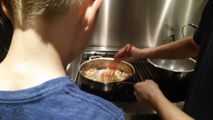 Sauteeing the squash seeds...better than roasting them.