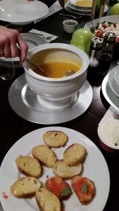 Soup and croutons