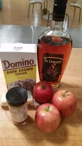 Apples Koster ingredients: apples, butter, brown sugar, cinnamon & rum