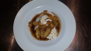 Serve the Apples Koster over vanilla ice cream