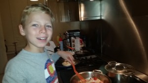 Max cooking chicken. 