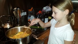 Sauteeing vegetables in olive oil until translucent