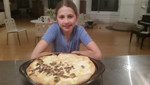 White pizza with  truffled mushrooms 